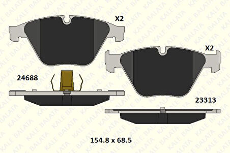 Bmw On Fren Balatası Bmw F10 F11 F12 F13 F06 530 - Kale B 24688 192 05 Msh
