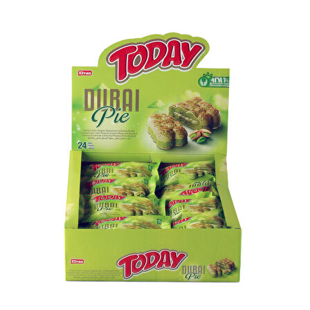 Today Dubai Pie Antep Fıstıklı Kadayıflı Kek 40 Gr. 24 Adet (1 Kutu)