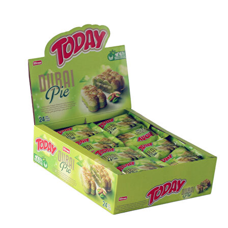 Today Dubai Pie Antep Fıstıklı Kadayıflı Kek 40 Gr. 24 Adet (1 Kutu)