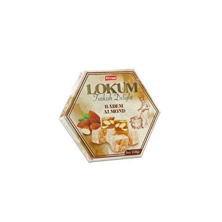 Elvan Bademli Lokum 250 Gr. ( 1 Paket)