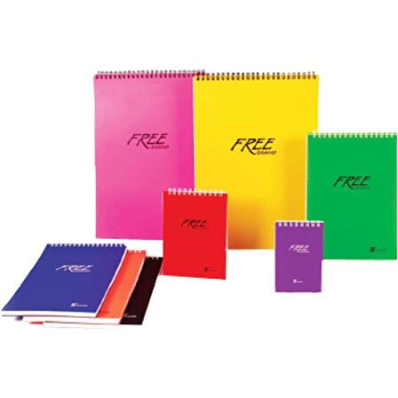Keskin Color 100 Yaprak A4 Free Office Spiralli Plastik Kapak Çizgili Bloknot 145001-99
