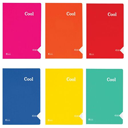 Keskin Color Cool PP Kapak Dikişli Kareli Defter A4 40 Yaprak 321802-99