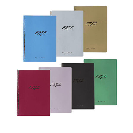 Keskin Color A4 80 Yaprak Kareli PP Kapak Free Platinum Defter 320322-99