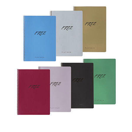Keskin Color A4 100 Yaprak Kareli PP Kapak Free Platinum Defter 320342-99