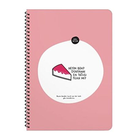 Keskin Color Hisli Şeyler A4 80 Sayfa Kareli Spiralli Defter  Neyim Ben Dünyanın En Tatlısı Filan Mı 500513-99