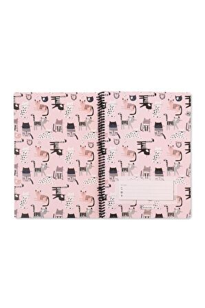 A4 Kareli Defter Animal Friends - Kediler