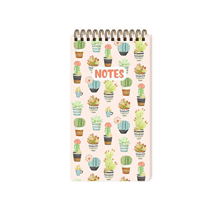 Keskin Karton Kapaklı Spiralli To Do List - Cactus 493070-99