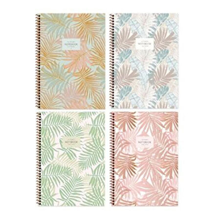 Keskin 17x23 80 Sayfa Çiz. Karton Kp. Spr. La Plume Leaves Defter 385241-99