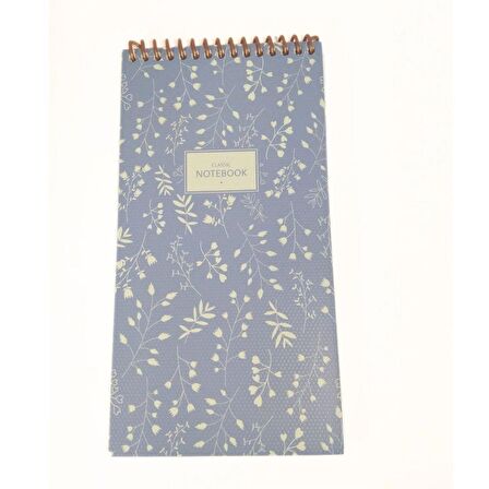 Keskin 10*19 80 Yaprak Çizgili Karton Kapak Spiralli Pastel Flora Defter