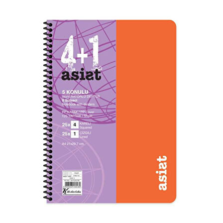 Keskin Color Defter A4 4+1 125 Yaprak Ayraçlı Plastik Kapak Asist