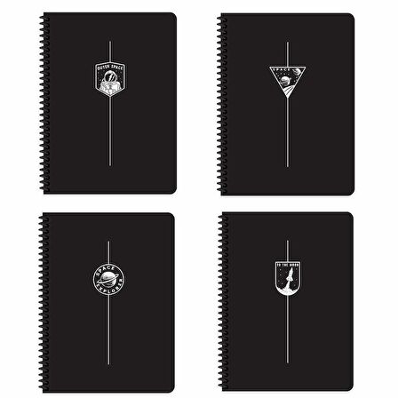 Keskin 321342 16,5x22,5 80 Yp. Kareli Pp Kapak Spiralli Uzay Defter