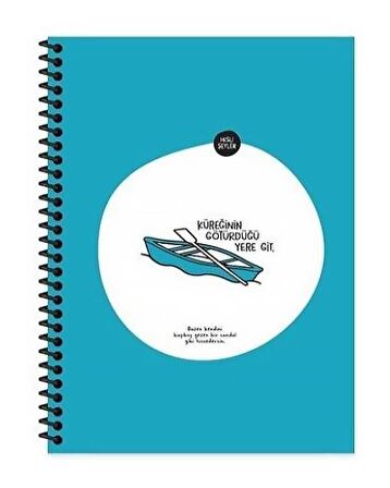 Hisli Şeyler 18,5x25 Spiralli Çizgili Defter - Küreğinin Götürdüğü Yere Git