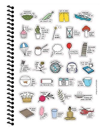 Hisli Şeyler 18,5x25 Spiralli Çizgili Defter - Life Is Şort 
