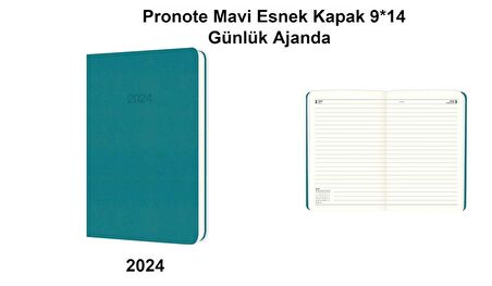 Keskin Color 2024 Pronote Mavi Esnek Kapak 9*14 Günlük Ajanda