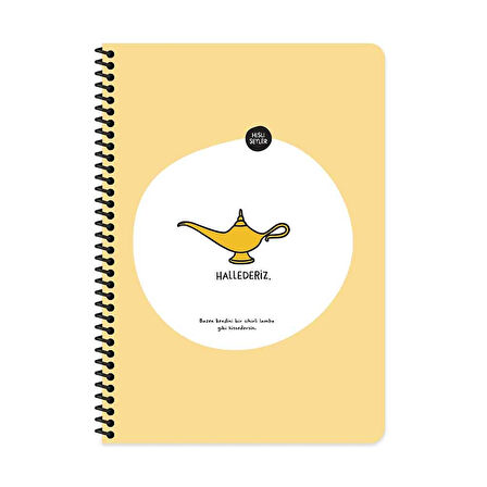 Keskin Hisli Şeyler - Hallederiz 80 Yaprak A4 Kareli Spiralli Stickerli Defter 500516-99