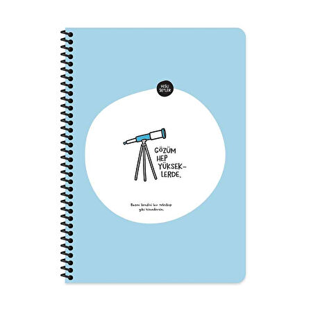 Keskin Hisli Şeyler - Gözüm Yükseklerde 80 Yaprak A4 Kareli Spiralli Stickerli Defter 500518-99