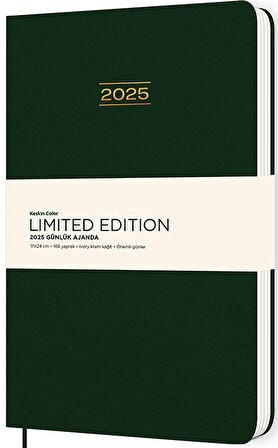 KESKİN AJANDA GÜNLÜK 2025 17x24 CİLTLİ LİMİTED EDITION YEŞİL 600067-1 ADET