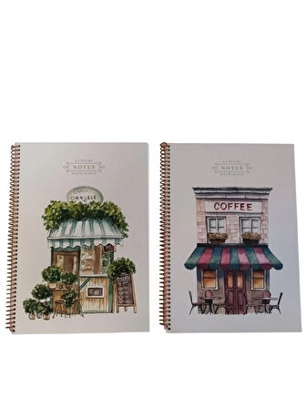 Keskin A4 80 Yaprak Karton Kapaklı Spiralli Kareli Defter (La Plume)