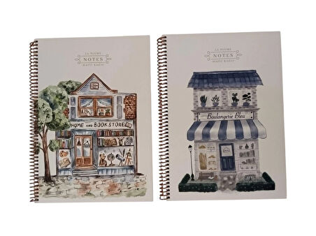 Keskin A4 80 Yaprak Karton Kapaklı Spiralli Kareli Defter (La Plume)