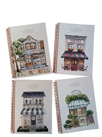 Keskin 80 Yaprak 16.5x22.5cm Kareli Spiralli Kareli Karton Kapak