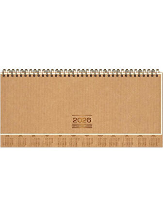 Keskin Color 2026 AJ-82 12x33 Haftalık Kraft Kapak Spiralli Masa Takvimi