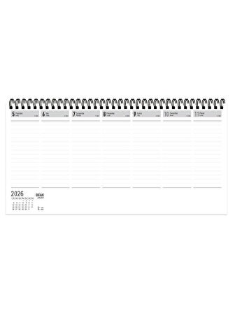 Keskin Color 2026 Haftalık Masa Ajandası 16x33 cm Spiralli Çizgili