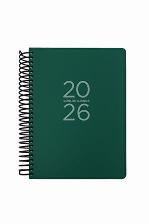 Keskin Color 2026 - 17x24 Spiralli Günlük Ajanda - Yeşil