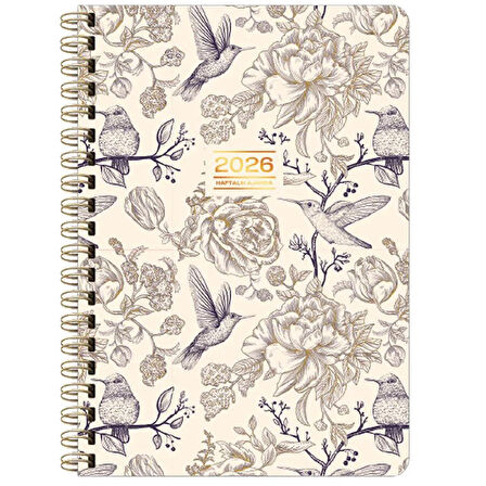 Keskin Spiralli Haftalık 2026 Ajanda A5 Lirik