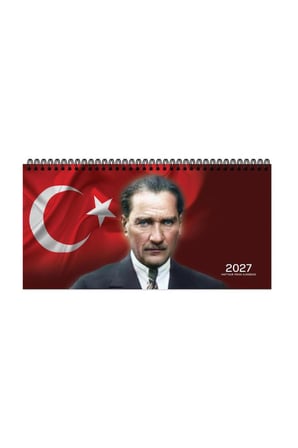 Keskin Color 2027 16x33,5 Spiralli Haftalık Masa Ajandası-Atatürk AJ-65