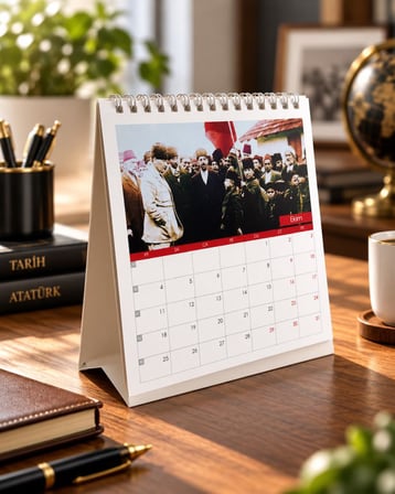 Keskin Color 2027 Üçgen Masa Takvimi 15x15 cm Atatürk
