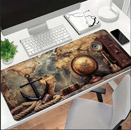 70X30 CM DENİZCİ HARİTASI TASARIMI KAYDIRMAZ TABAN SPEED YÜZEY OYUNCU MOUSE PAD GAMİNG