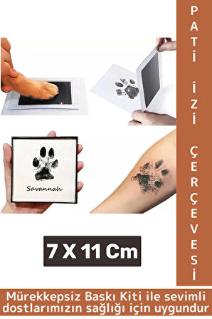 Premium İki Kullanımlık Mürekkepsiz Baskı Evcil Hayvan Kedi Köpek Pati İzi Fotoğraf Çerçevesi Seti