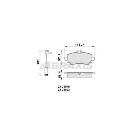 Mercedes Fren Balatası On Vaneo 414 02>05 - Braxıs Ab0358