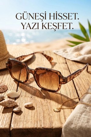 Kadın UV400 Leopar Çerçeve Güneş Gözlüğü Aksesuarlı 25-21 C4leo