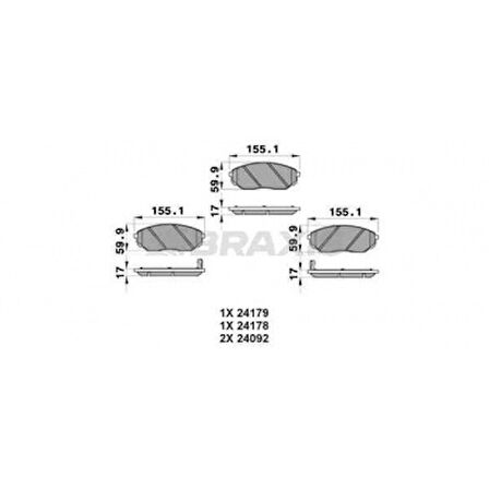 Kia On Fren Balatası Kia Sorento 2.5 Crdi 02-09 140hp 170hp - Braxıs Ab0204