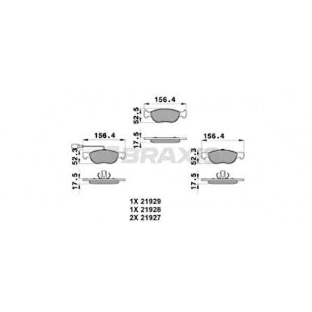 Fiat On Fren Balatası Marea 1.6 1.9 Td 96> Marea Weekend 1.6 I 1.8 I 1.9 Td 96>brava 1.9 D / Td 96>alfa - Braxıs Ab0041