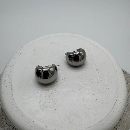 Çelik Silver Vintage Top Halka Model Küpe - Silver