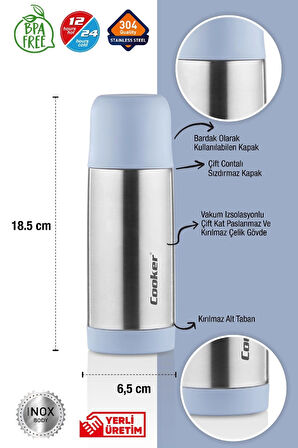 0,30 Ml Çift Kat Paslanmaz Çelik 300 Ml Termos ( Çay Kahve Piknik Kamp Outdoor Ofis Otel Kafe Okul )