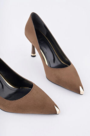 Ucu Metal Detay İnce Topuk Kadın Stiletto MKS555