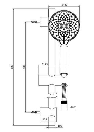 Ar Patara Hareketli Sürgülü Duş Seti (3 Fonksiyonlu) 102146139