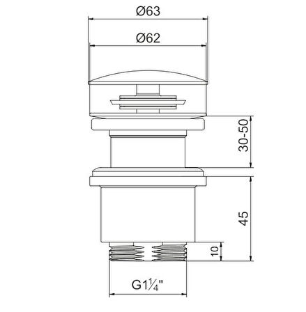 Yak Bas Bırak Taşmasız Lavabo Sifon Başlığı 102199627