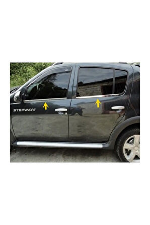 Dacia Sandero Krom Cam Çıtası 4 Parça 2006-2012 Arası Paslanmaz Çelik