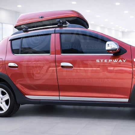 Dacia Sandero Stepway Krom Cam Çıtası Seti 4 Prç. 2012-2020 P.çelik uyumlu