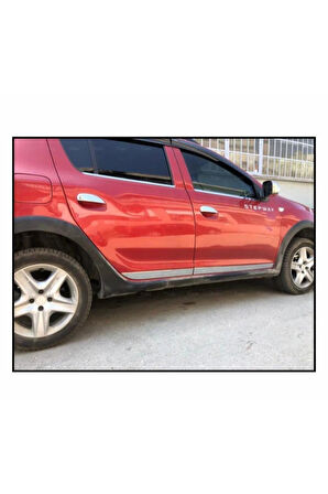 Dacia Sandero Stepway Krom Cam Çıtası Seti 4 Prç. 2012-2020 P.çelik uyumlu