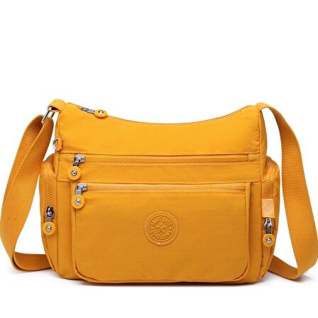 Krinkıl Kumaş Kadın Postacı Çantası Smart Bags 1115 Hardal