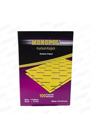 MONOPOL A4 KARBON KAĞIDI SARI