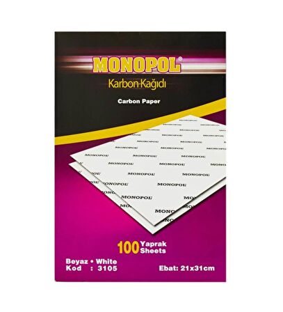 Monopol Karbon Kağıdı 100 Lü A4 Beyaz 3105