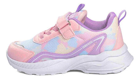 Kız Çocuk Işıklı Spor Rahat Taban Hafif Sneaker Cırt Cırtlı Yazlık Çocuk Ayakkabı 