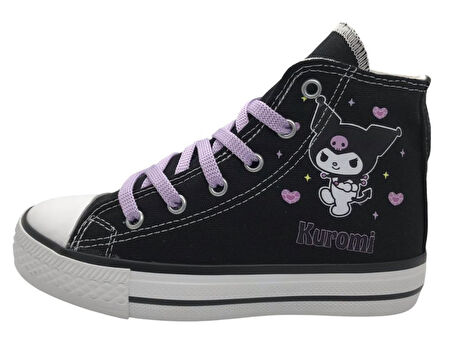 Kuromi Baskılı Siyah Bilekli Spor Ayakkabı Sneakers