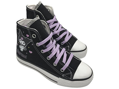 Kuromi Baskılı Siyah Bilekli Spor Ayakkabı Sneakers